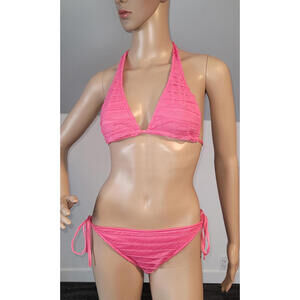 Women's Pink Lined Sexy Bikini Adjustable Straps Polyester fits Small  SL4208